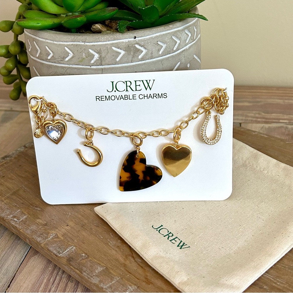 J. Crew Gold Heart Charm Bracelet ✨